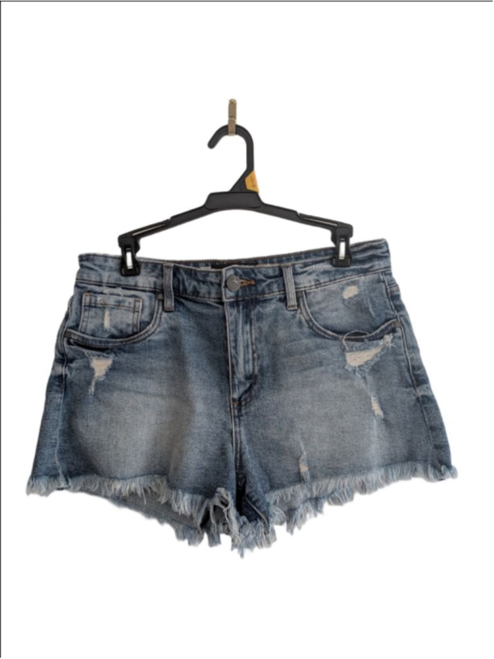 Kut from the Kloth Size 4 Distressed Denim Shorts Light Wash Frayed Hem - Picture 2 of 9